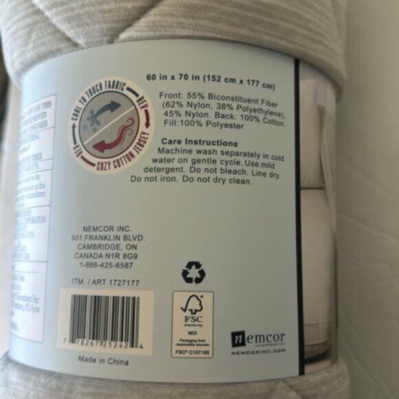 Life Comfort Reversible Cooling Throw Blanket Grey - Picture 4 of 10